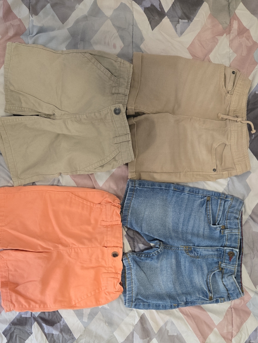 Kids Neutral & Coral Shorts - Multipack